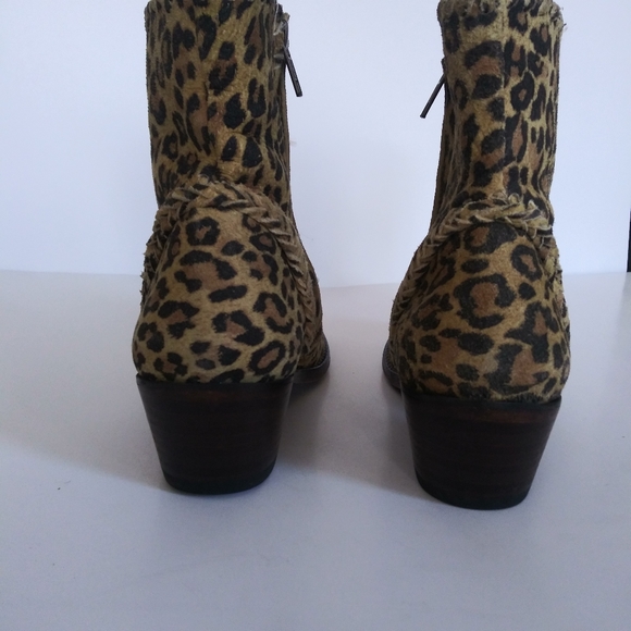 Very volatile "varela" leather leopard print boots - Picture 5 of 8